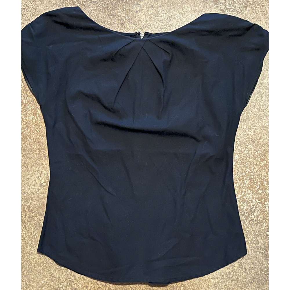Patagonia Black Cap Sleeve Boat Neck Zippered Back Organic Blouse Top Women 8